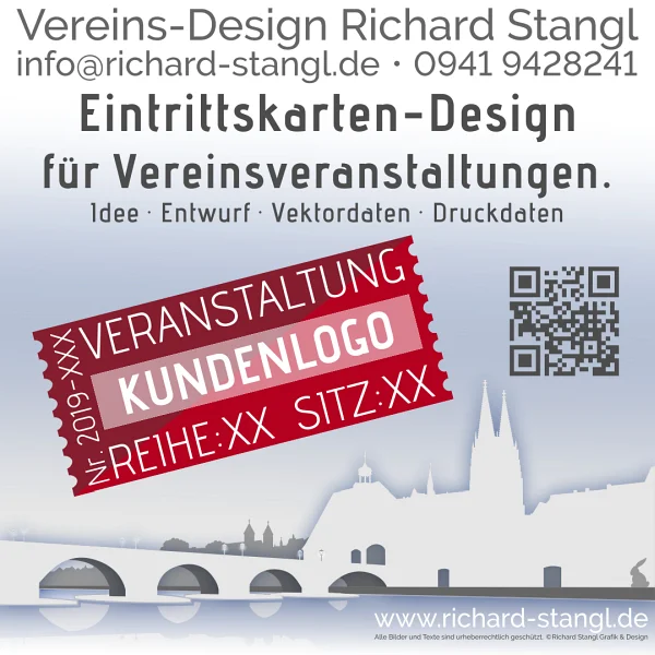 Richard Stangl Grafik und Design Angebot preiswertes Design von Eintrittskarten.