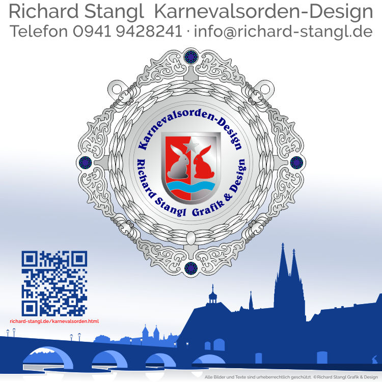 Faschingsorden Ornamente Lorbeer Silber Individueller Faschingsorden Ornamente Lorbeer Silber