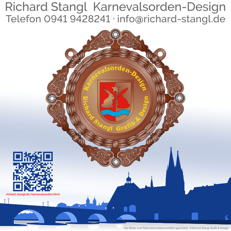 Faschingsorden Ornamente Lorbeer Altkupfer Individueller Faschingsorden Ornamente Lorbeer Altkupfer