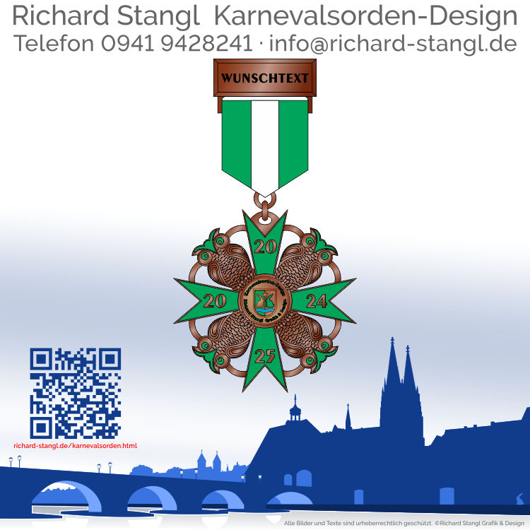 Faschingsorden Eulen Altkupfer Individueller Faschingsorden Eulen Altkupfer