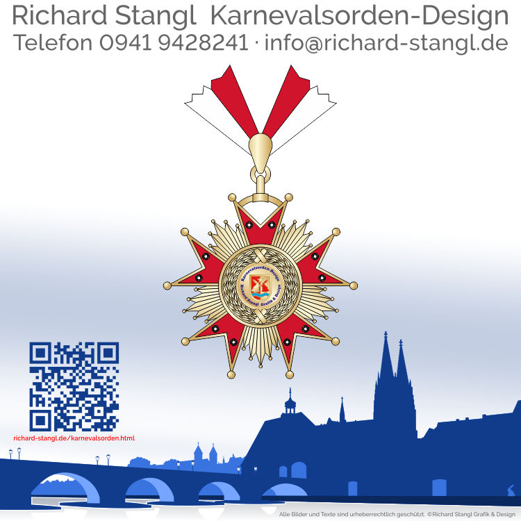 Faschingsorden Stern Band Gold Individueller Faschingsorden Stern Band Gold
