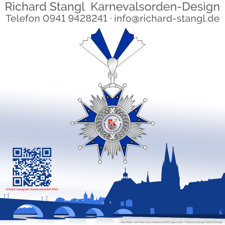 Faschingsorden Stern Band Silber Individueller Faschingsorden Stern Band Silber