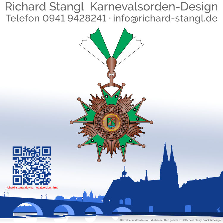 Faschingsorden Stern Band Kupfer Individueller Faschingsorden Stern Band Kupfer
