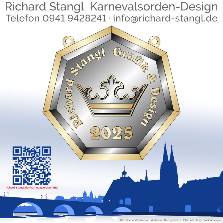 Faschingsorden Heptagon Gold Individueller Faschingsorden Heptagon Gold