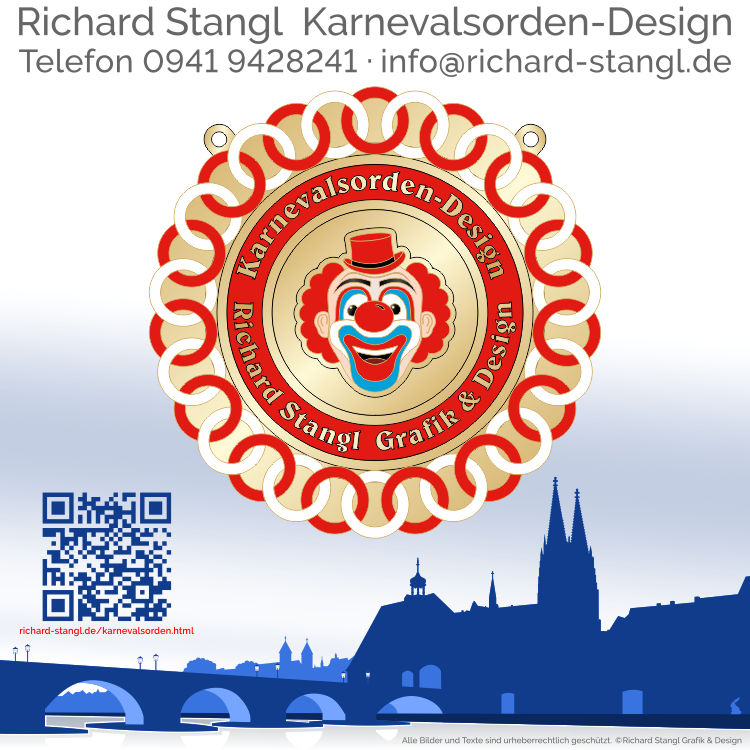 Faschingsorden Ringe Rot Weiß Individueller Faschingsorden Ringe Rot Weiß