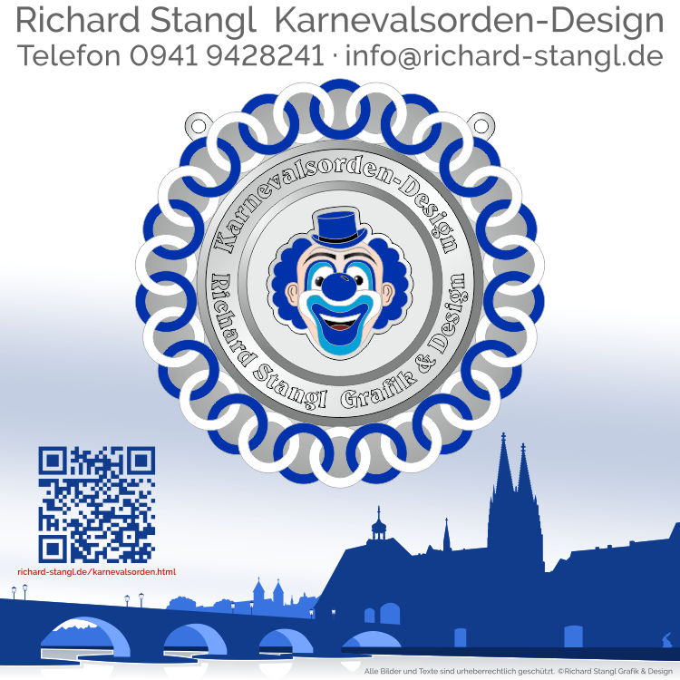 Faschingsorden Ringe Weiß Blau Individueller Faschingsorden Ringe Weiß Blau