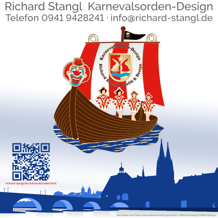 Faschingsorden Narrenschiff Rot Individueller Faschingsorden Narrenschiff Rot