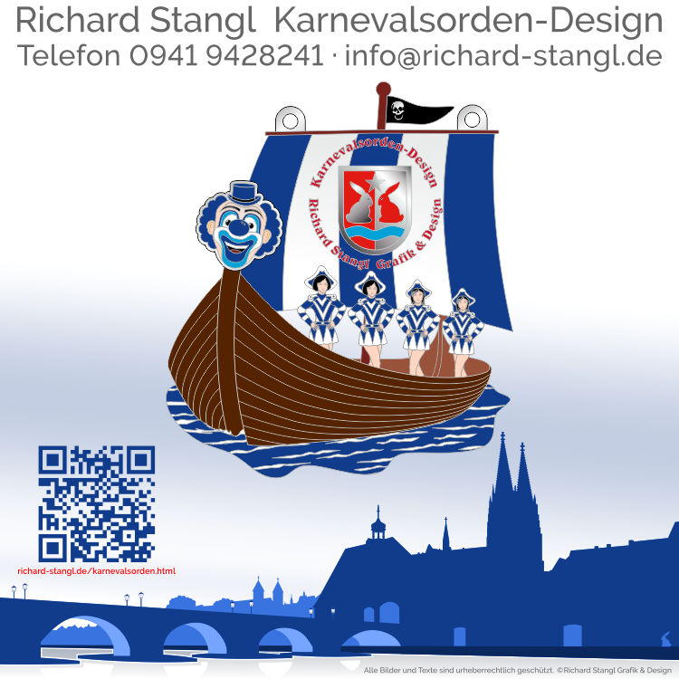 Faschingsorden Narrenschiff Blau Individueller Faschingsorden Narrenschiff Blau