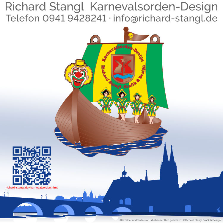 Faschingsorden Narrenschiff Grün Individueller Faschingsorden Narrenschiff Grün
