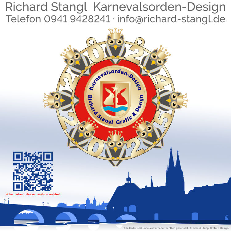 Faschingsorden Eulen Gold Individueller Faschingsorden Eulen Gold