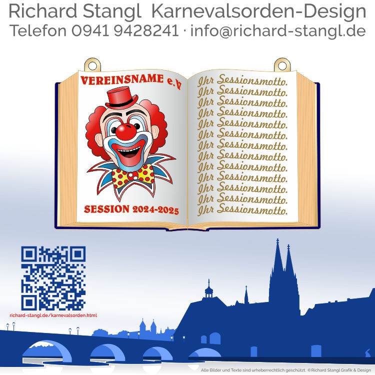 Faschingsorden Narrenbuch Gelb Individueller Faschingsorden Narrenbuch Gelb