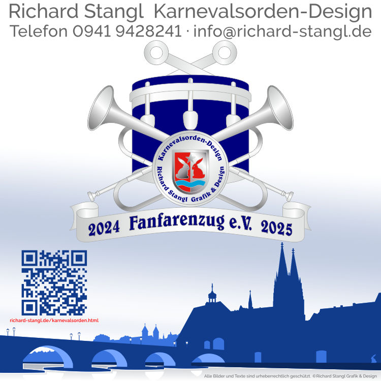 Faschingsorden Fanfarenzug Blau Individueller Faschingsorden Fanfarenzug Blau