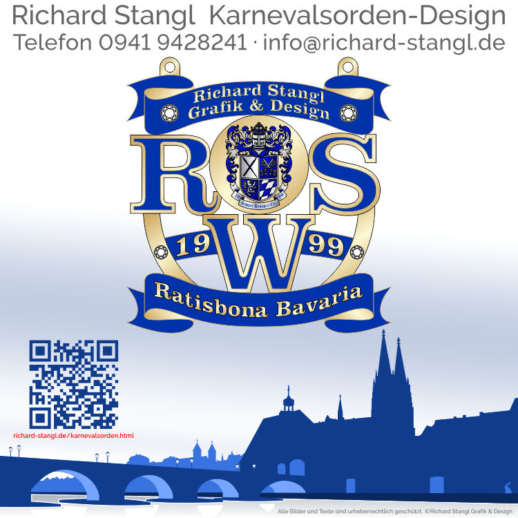 Faschingsorden Initialen mit Logo Gold Individueller Faschingsorden Initialen mit Logo Gold