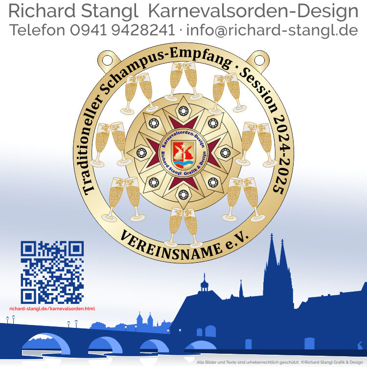 Faschingsorden Orden durchbrochen Altgold Individueller Faschingsorden Orden durchbrochen Altgold