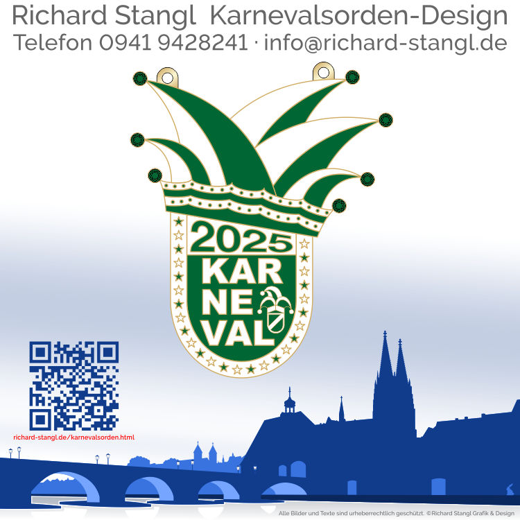 Faschingsorden Karneval 2025 Grün Individueller Faschingsorden Karneval 2025 Grün