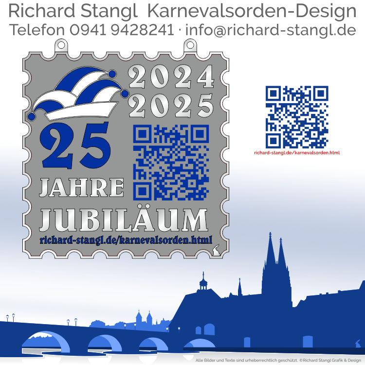 Faschingsorden Briefmarke Silber Individueller Faschingsorden Briefmarke Silber