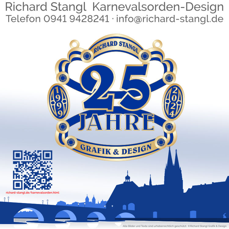 Individuelle Karnevalsorden Faschingsorden im Design Jubilaeum 25