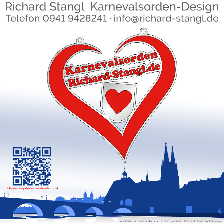 Individuelle Karnevalsorden Faschingsorden im Design Herz