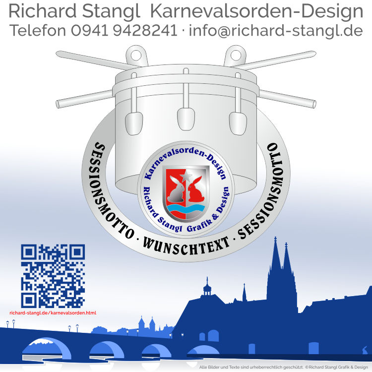 Individuelle Karnevalsorden Faschingsorden im Design Trommel