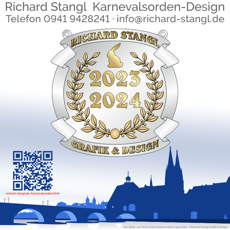 Karnevalsorden Lorbeerkranz auf Silber Individuelle Karnevalsorden Lorbeerkranz auf Silber