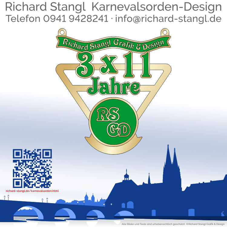 Karnevalsorden Dreieck Gold 3x11 Individuelle Karnevalsorden Dreieck Gold 3x11