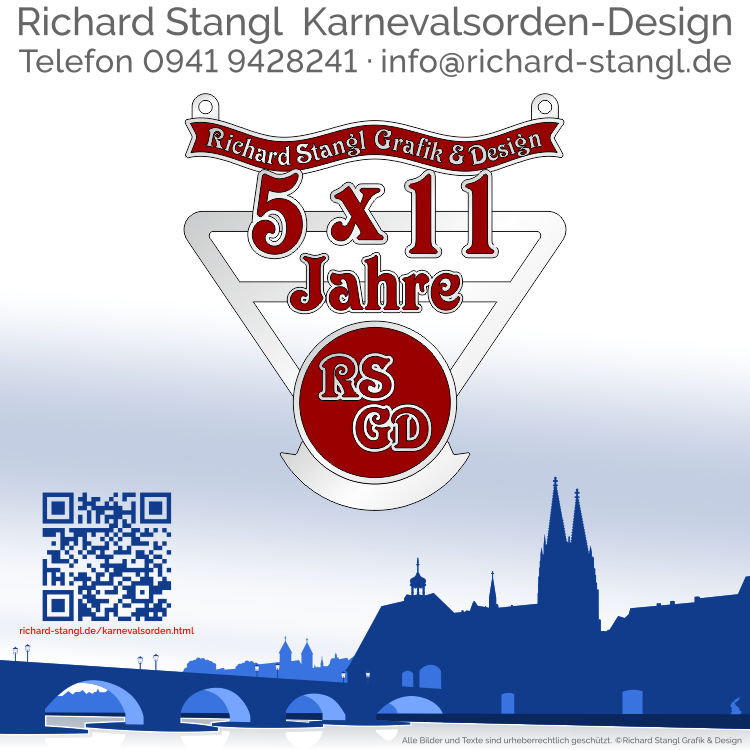 Karnevalsorden Dreieck Silber 5x11 Individuelle Karnevalsorden Dreieck Silber 5x11