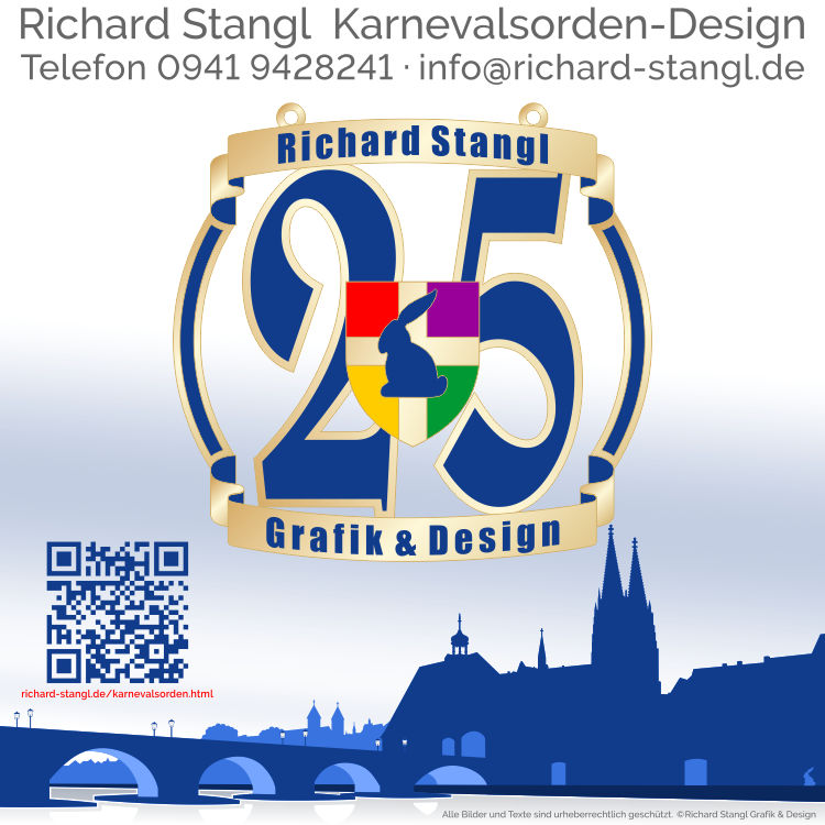 Karnevalsorden Jubiläum 25 Gold Blau Individuelle Karnevalsorden Jubiläum 25 Gold Blau