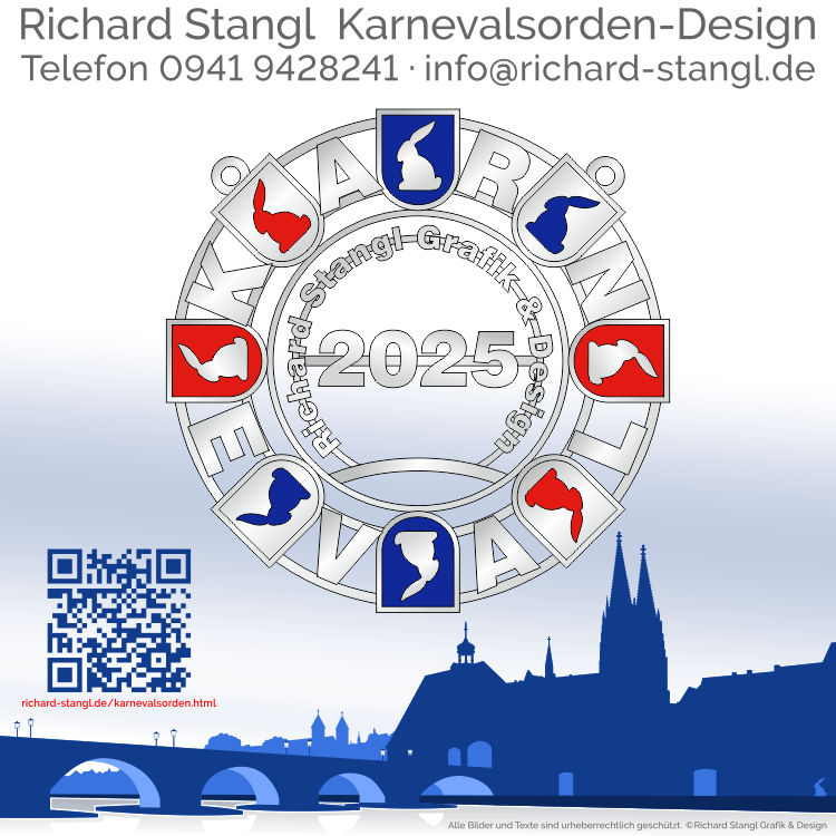 Karnevalsorden Buchstaben Kreis KARNEVAL Silber Individuelle Karnevalsorden Kreis KARNEVAL Silber