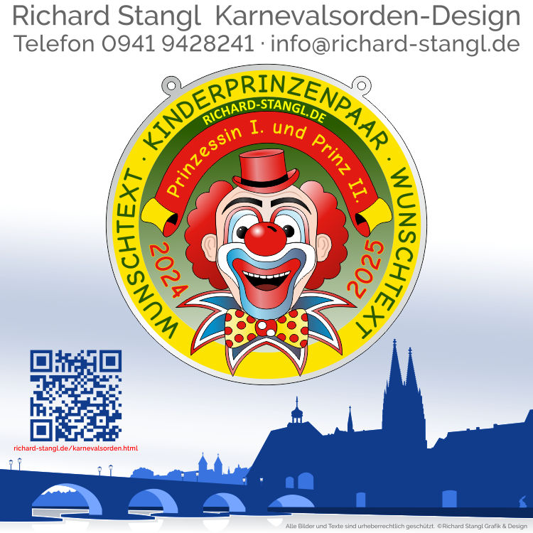 Karnevalsorden Kinderorden Clown Individuelle Karnevalsorden Kinderorden Clown