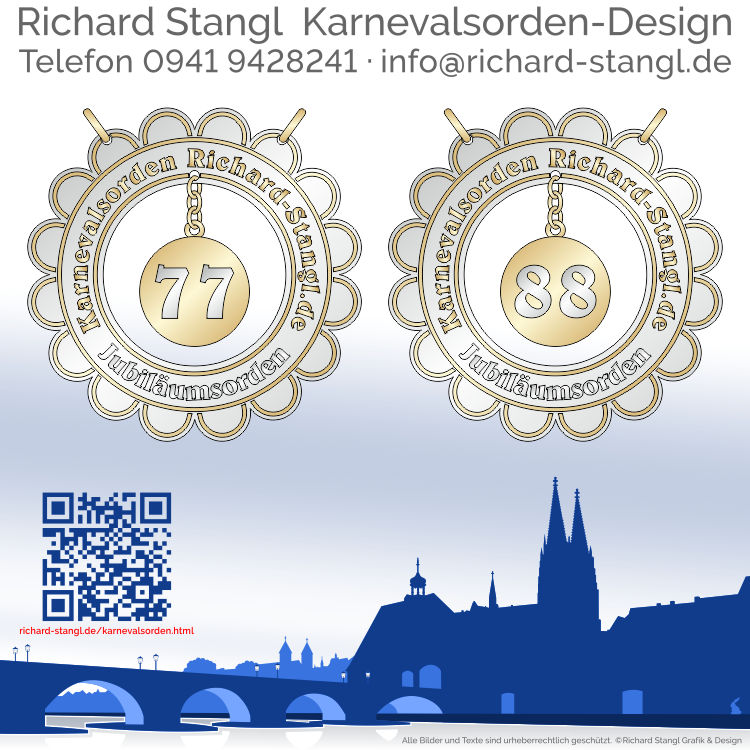 Karnevalsorden Anhänger 77 88 Individuelle Karnevalsorden Anhänger 77 88