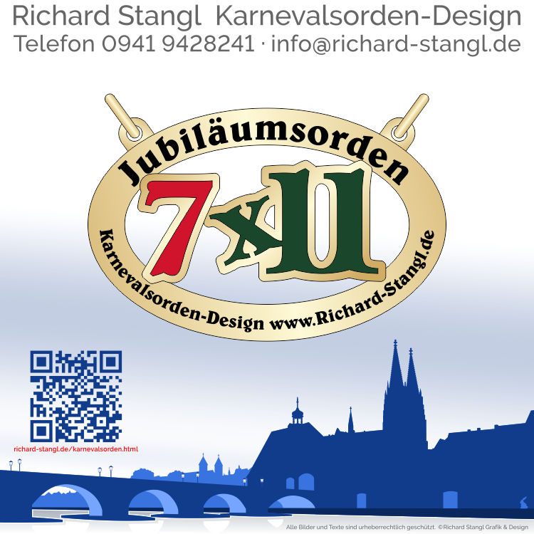 Karnevalsorden Jubilaeum 7x11 Individuelle Karnevalsorden Jubilaeum 7x11