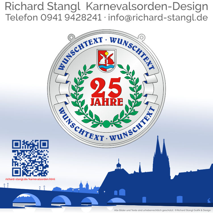 Karnevalsorden Lorbeerkranz Silber Individuelle Karnevalsorden Lorbeerkranz Silber