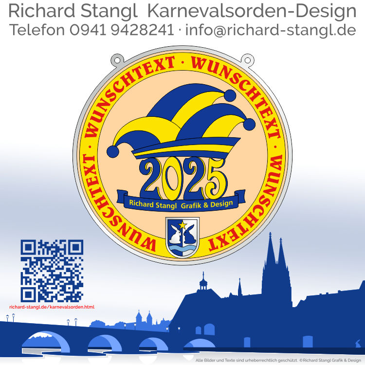 Karnevalsorden Druckorden Blau Gelb Individuelle Karnevalsorden Druckorden Blau Gelb