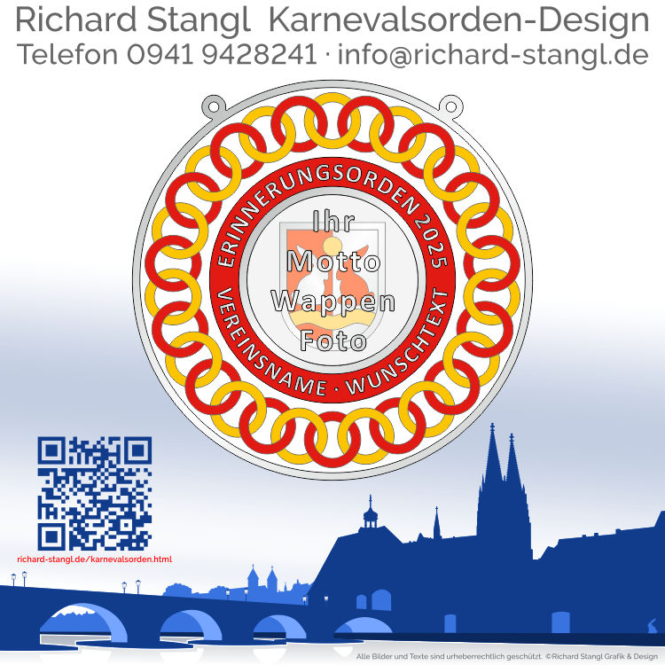 Karnevalsorden Ringe Rot Gelb Individuelle Karnevalsorden Ringe Rot Gelb