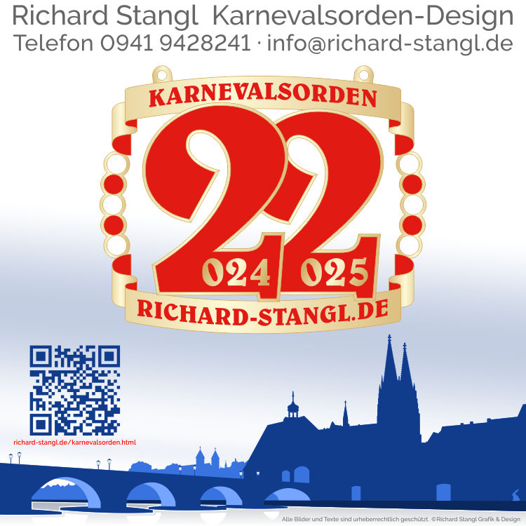 Karnevalsorden Jahreszahl 22 Gold Individuelle Karnevalsorden Jahreszahl 22 Gold