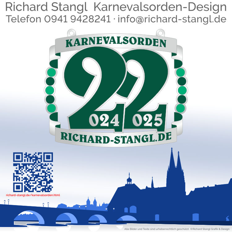 Karnevalsorden Jahreszahl 22 Silber Individuelle Karnevalsorden Jahreszahl 22 Silber