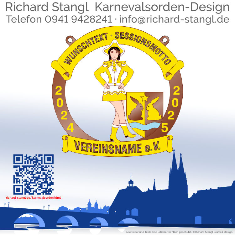 Karnevalsorden Garde Gelb Weiß Individuelle Karnevalsorden Garde Gelb Weiß