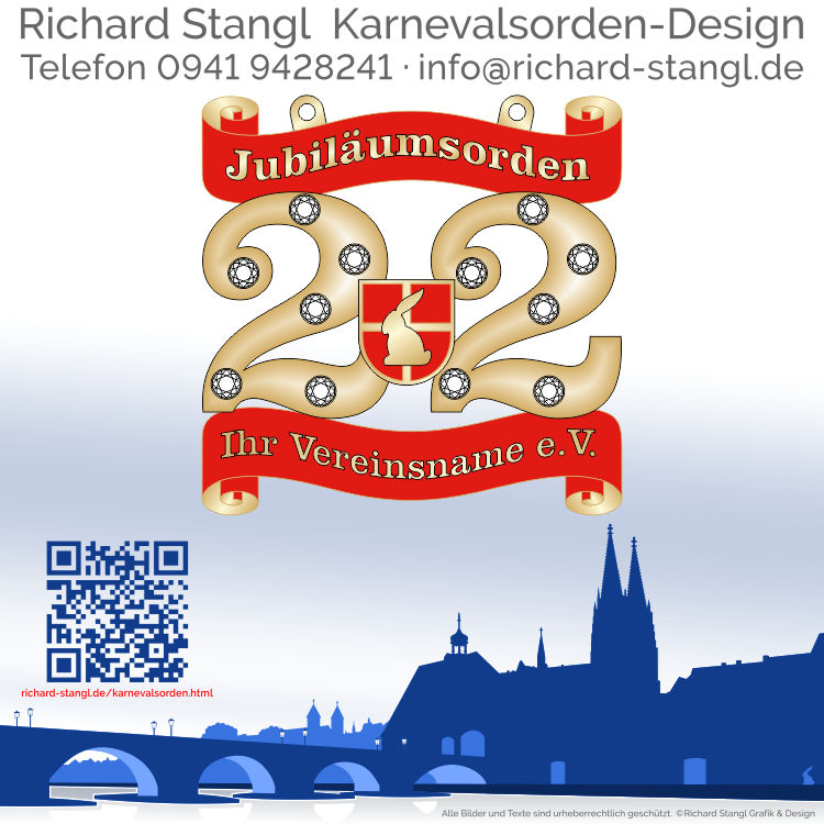 Karnevalsorden Jubilaeum 22 Gold Individuelle Karnevalsorden Jubilaeum 22 Gold