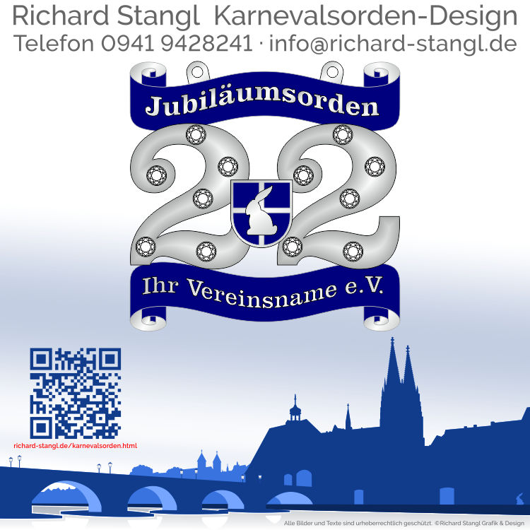 Karnevalsorden Jubilaeum 22 Silber Individuelle Karnevalsorden Jubilaeum 22 Silber