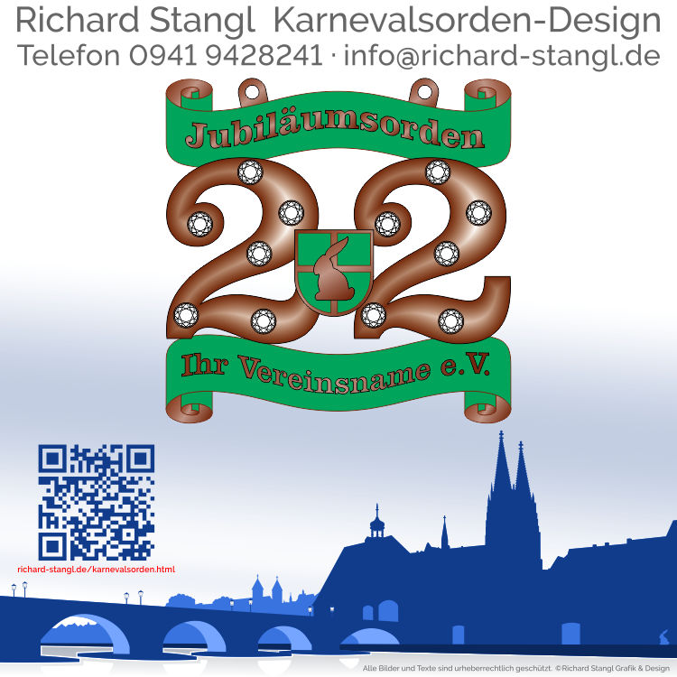Karnevalsorden Jubilaeum 22 Kupfer Individuelle Karnevalsorden Jubilaeum 22 Kupfer