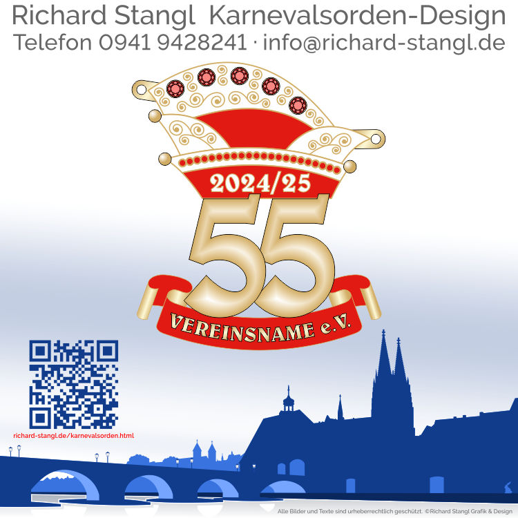Karnevalsorden Jubilaeum 55 Gold Individuelle Karnevalsorden Jubilaeum 55 Gold