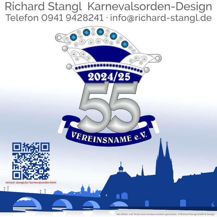 Karnevalsorden Jubiläum 55 Altsilber Individuelle Karnevalsorden Jubiläum 55 Altsilber