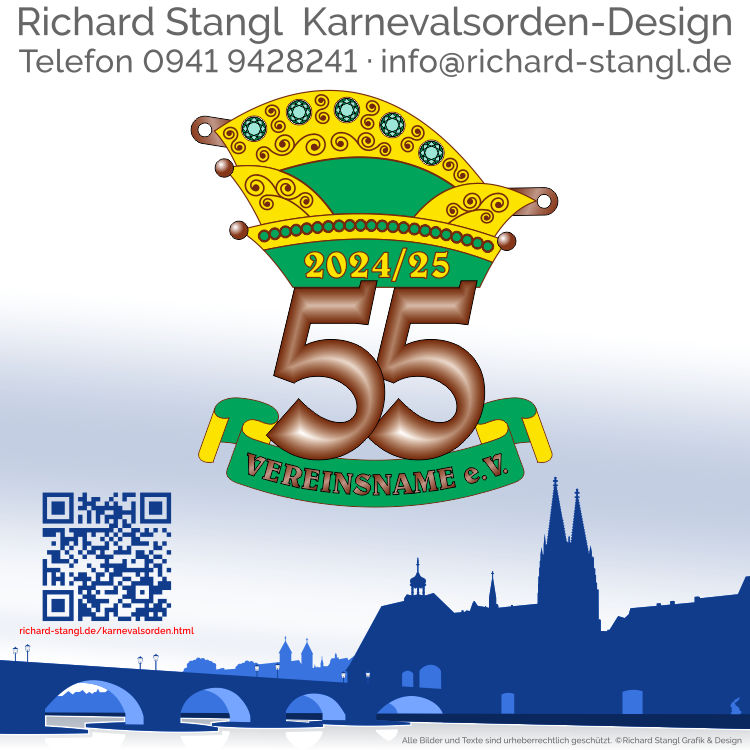 Karnevalsorden Jubiläum 55 Altkupfer Individuelle Karnevalsorden Jubiläum 55 Altkupfer