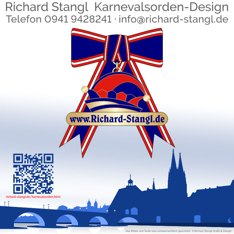 Karnevalsorden Ordensschleife Blau Individuelle Karnevalsorden Ordensschleife Blau