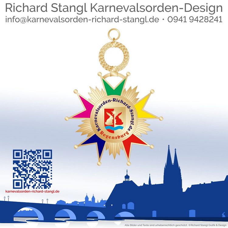 Karnevalsorden Stern bunt Individuelle Karnevalsorden Stern bunt